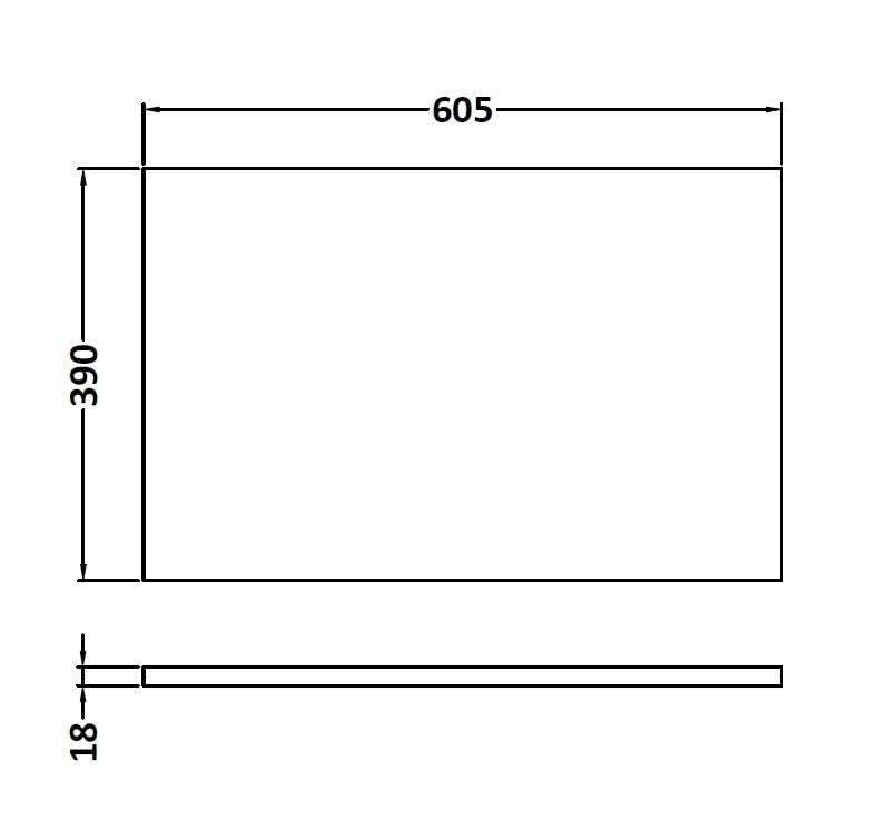 Hudson Reed Solid Surface Worktop for Bathroom Vanities, Durable Stone Countertop for Modern Bathroom and Vanity Units in Premium Anthracite, 600mm