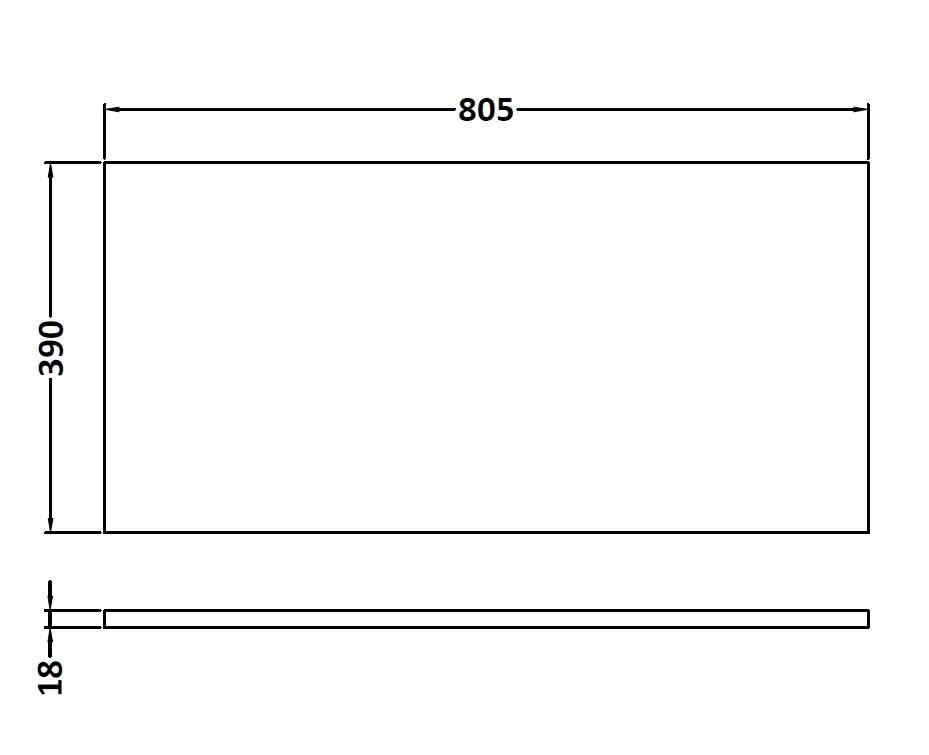 Hudson Reed Solid Surface Worktop for Bathroom Vanities, Durable Stone Countertop for Modern Bathroom and Vanity Units in Premium Anthracite, 800mm