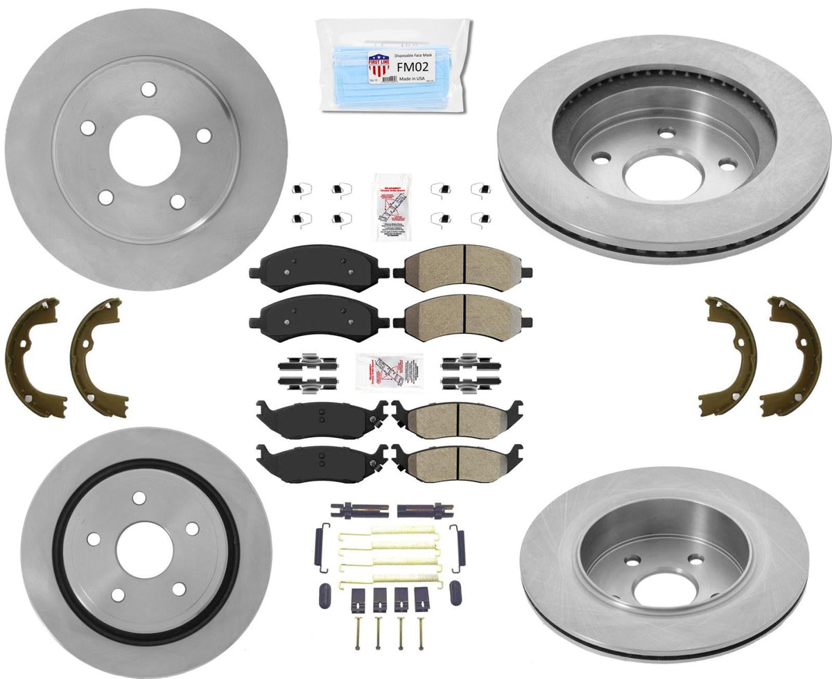 Master 8pc Premium Disc Brake Rotors Pads Hardware Fits for 2006-2018 Ram 1500