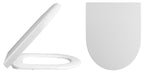 Hudson Reed Round Soft Close Toilet Seat White, Top Fix, Slow Close Hinges, 438x354mm