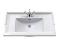 Old London Traditional 1 Tap Hole Wash Basin, Durable Ceramic Angular Sink Bowl for Compact Bathroom in White Finish, 1000mm