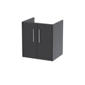 Hudson Reed Juno Wall Hung Vanity Unit, Durable 2 Soft Close Door with D Shape Handle Cabinet for Compact Bathroom in Graphite Grey Textured Woodgrain Finish, 500mm