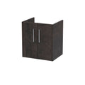 Hudson Reed Juno Wall Hung Vanity Unit, Durable 2 Soft Close Door with D Shape Handle Cabinet for Compact Bathroom in Metallic Slate Textured Woodgrain Finish, 500mm