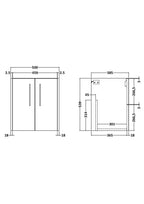 Hudson Reed Juno Wall Hung Vanity Unit, Durable 2 Soft Close Door with D Shape Handle Cabinet for Compact Bathroom in Metallic Slate Textured Woodgrain Finish, 500mm