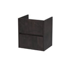 Hudson Reed Havana Wall Hung Vanity Unit, Durable 2 Soft Close Drawer Handless Storage Bathroom Vanity Units with Basin Option in Metallic Slate Woodgrain Finish, 500mm