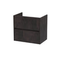 Hudson Reed Havana Wall Hung Vanity Unit, Durable 2 Soft Close Drawer Handless Storage Bathroom Vanity Units with Basin Option in Metallic Slate Woodgrain Finish, 600mm