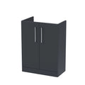 Hudson Reed Arno Compact Floor Standing Vanity Unit, Durable 2 Soft Close Door Bathroom Vanity Unit with Shelf in Soft Black, 600mm