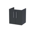 Hudson Reed Arno Wall Hung Vanity Unit, Durable 2 Soft Close Door Bathroom Sink Vanity Unit with Shelf in Soft Black, 500mm