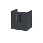 Hudson Reed Arno Wall Hung Vanity Unit, Durable 2 Soft Close Door Bathroom Sink Vanity Unit with Shelf in Soft Black, 500mm
