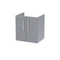 Hudson Reed Arno Wall Hung Vanity Unit, Durable 2 Soft Close Door Bathroom Sink Vanity Unit with Shelf in  Satin Grey, 500mm
