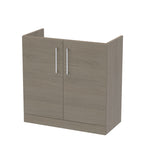 Hudson Reed Arno Floor Standing Vanity Unit, Durable 2 Soft Close Door Bathroom Sink Vanity Unit with Shelf in  Solace Oak, 800mm