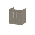 Hudson Reed Arno Wall Hung Vanity Unit, Durable 2 Soft Close Door Bathroom Sink Vanity Unit with Shelf in Solace Oak, 500mm