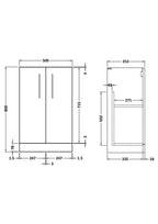 Hudson Reed Arno Compact Floor Standing Vanity Unit, Durable 2 Soft Close Door Bathroom Vanity Unit with Shelf in Charcoal Black, 500mm