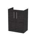 Hudson Reed Arno Floor Standing Vanity Unit, Durable 2 Soft Close Door Bathroom Sink Vanity Unit with Shelf in Charcoal Black, 600mm