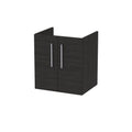 Hudson Reed Arno Wall Hung Vanity Unit, Durable 2 Soft Close Door Bathroom Sink Vanity Unit with Shelf in Charcoal Black, 500mm
