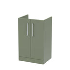 Hudson Reed Arno Floor Standing Vanity Unit, Durable 2 Soft Close Door Bathroom Sink Vanity Unit with Shelf in Satin Green, 500mm