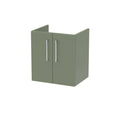 Hudson Reed Arno Wall Hung Vanity Unit, Durable 2 Soft Close Door Bathroom Sink Vanity Unit with Shelf in Satin Green, 500mm