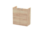 Hudson Reed 2 Soft Close Door Wall Hung Vanity Unit without Basin, Modern Bathroom Furniture in Woodgrain Finish, 500 x 255mm