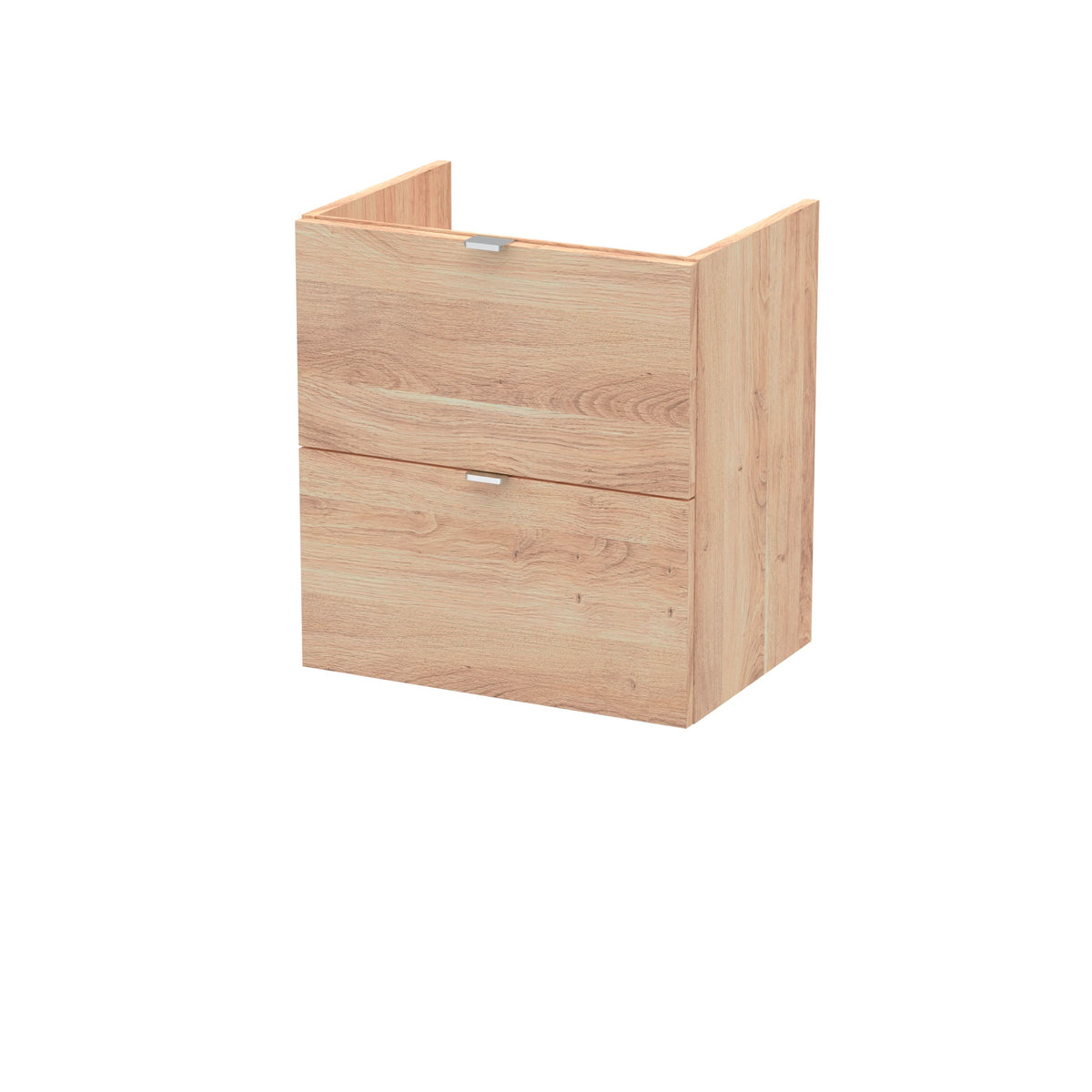 Hudson Reed 2 Soft Close Drawer Wall Hung Vanity Unit without Basin, Modern Bathroom Furniture in Woodgrain Finish, 500 x 355mm