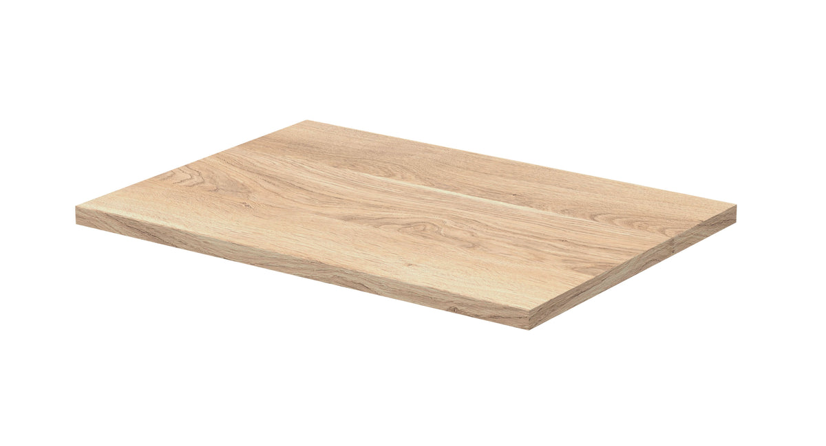 Hudson Reed Fusion WC Unit Worktop, Compact Durable Solid Surface Bathroom Countertop Designed for Modern Fitted Toilet Units in Premium Bleached Oak Finish, 505x360