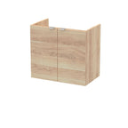 Hudson Reed Wall Hung 2 Soft Close Door Vanity Unit without Basin, Modern Bathroom Furniture in Woodgrain Oak Finish, 600mm