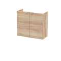 Hudson Reed 2 Soft Close Door Wall Hung Vanity Unit without Basin, Modern Bathroom Furniture in Woodgrain Finish, 600mm