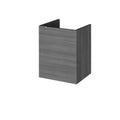 Hudson Reed Fusion Wall Hung 1 Soft Close Door Vanity Unit without Basin, Modern Bathroom Furniture in Anthracite Woodgrain Finish, 400mm