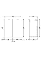 Hudson Reed Fusion Wall Hung 2 Door Vanity Unit without Basin, Modern Compact Bathroom Furniture in Anthracite Woodgrain Finish, 500mm