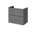 Hudson Reed Fusion Wall Hung 2 Soft Close Drawer Vanity Unit without Basin, Modern Bathroom Furniture in Anthracite Woodgrain Finish, 600mm