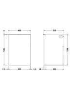 Hudson Reed Fusion Wall Hung 1 Soft Close Door Vanity Unit without Basin, Modern Bathroom Furniture in Hacienda Black, 400mm