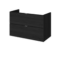 Hudson Reed Fusion Wall Hung 2 Soft Close Drawer Vanity Unit without Basin, Modern Bathroom Furniture in Hacienda Black Finish, 800mm