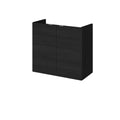 Hudson Reed Fusion Wall Hung 2 Soft Close Door Vanity Unit without Basin, Modern Compact Bathroom Furniture in Hacienda Black Finish, 600mm
