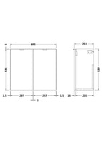 Hudson Reed Fusion Wall Hung 2 Soft Close Door Vanity Unit without Basin, Modern Compact Bathroom Furniture in Hacienda Black Finish, 600mm