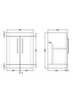 Hudson Reed Parade Component Floor Standing 2 Soft Close Door Vanity Unit, Bathroom Vanity Units with Storage in Soft Black, 600mm