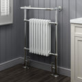 iBathUK Ascot 4 Column Traditional Heated Towel Rail Bathroom Radiator with Valves, Designer Radiator for UK Bathrooms