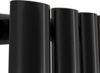 iBathUK Strata Designer Vertical Column Radiator, Oval Single Panel, Space-Saving Designer Radiator for Modern UK Homes, Balck, 1600 x 240 mm