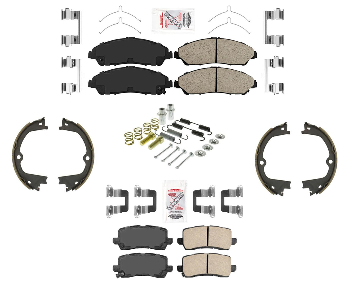 Front & Rear AmeriBRAKES Ceramic Pads with Hardware 4Pc for Acura MDX 2017-2020