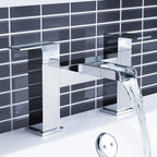 iBathUK Kinetic Waterfall Basin Sink Mixer Tap, Bath Tub Filler Luxury Bathroom Set, Elegant Bath Sink Mixer Tap, Chrome