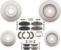 Front & Rear Coated Disc Brake Rotors Pads Hardware For Ram 1500 2019-2021