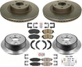 F&R High Performance Carbon Disc Brake Rotors Pads for Subaru Outback 2010-2014