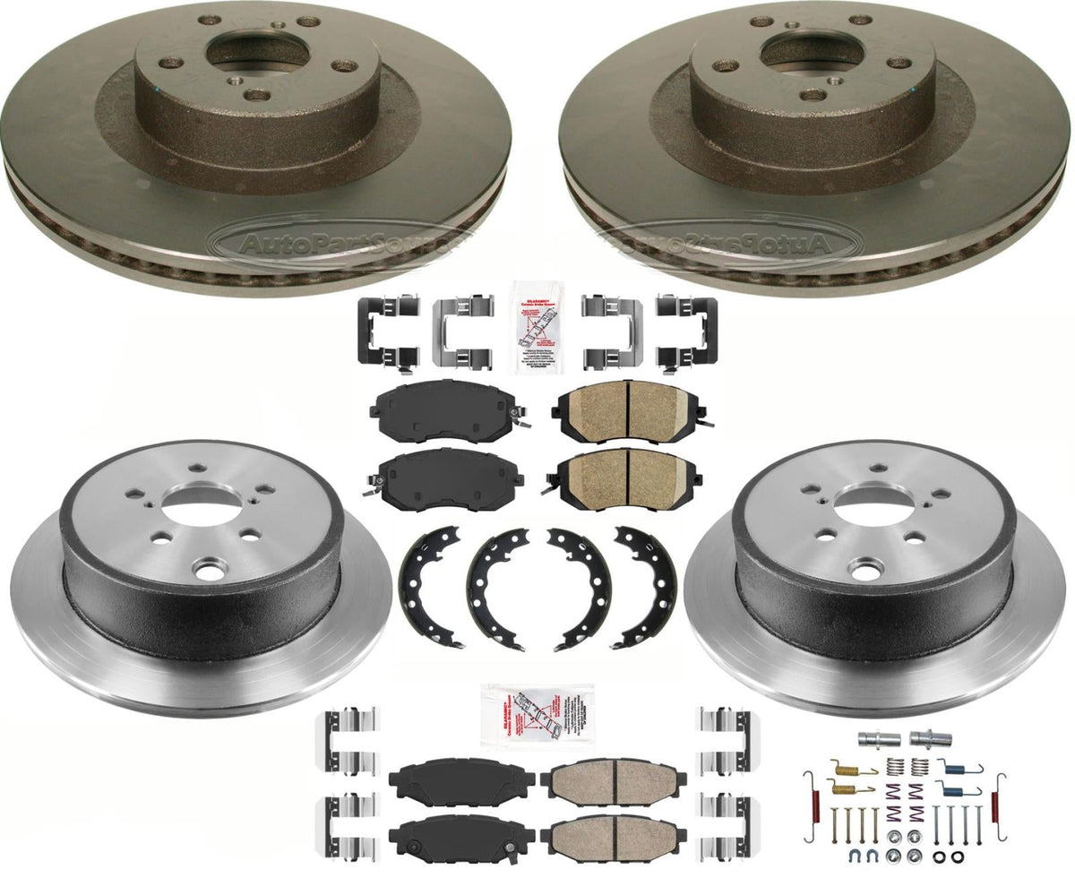 F&R High Performance Carbon Disc Brake Rotors Pads for Subaru Outback 2010-2014