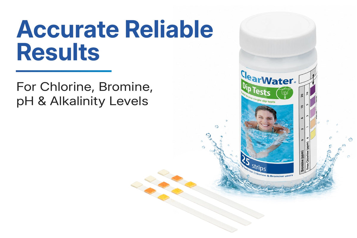 Clearwater 4-In-1 Pool & Spa Test Strips (25 Test Strips)