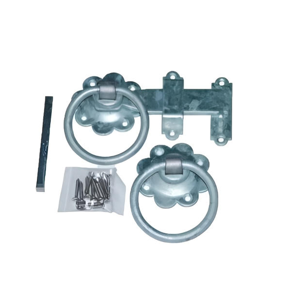 Galvanised Ring Latch and Handle Incl Bolts and Screws