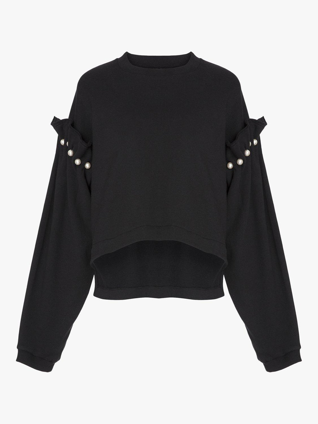 AKYN Dani Jersey Long Sleeve Regular Plain Women's Sweatshirt - Black Large