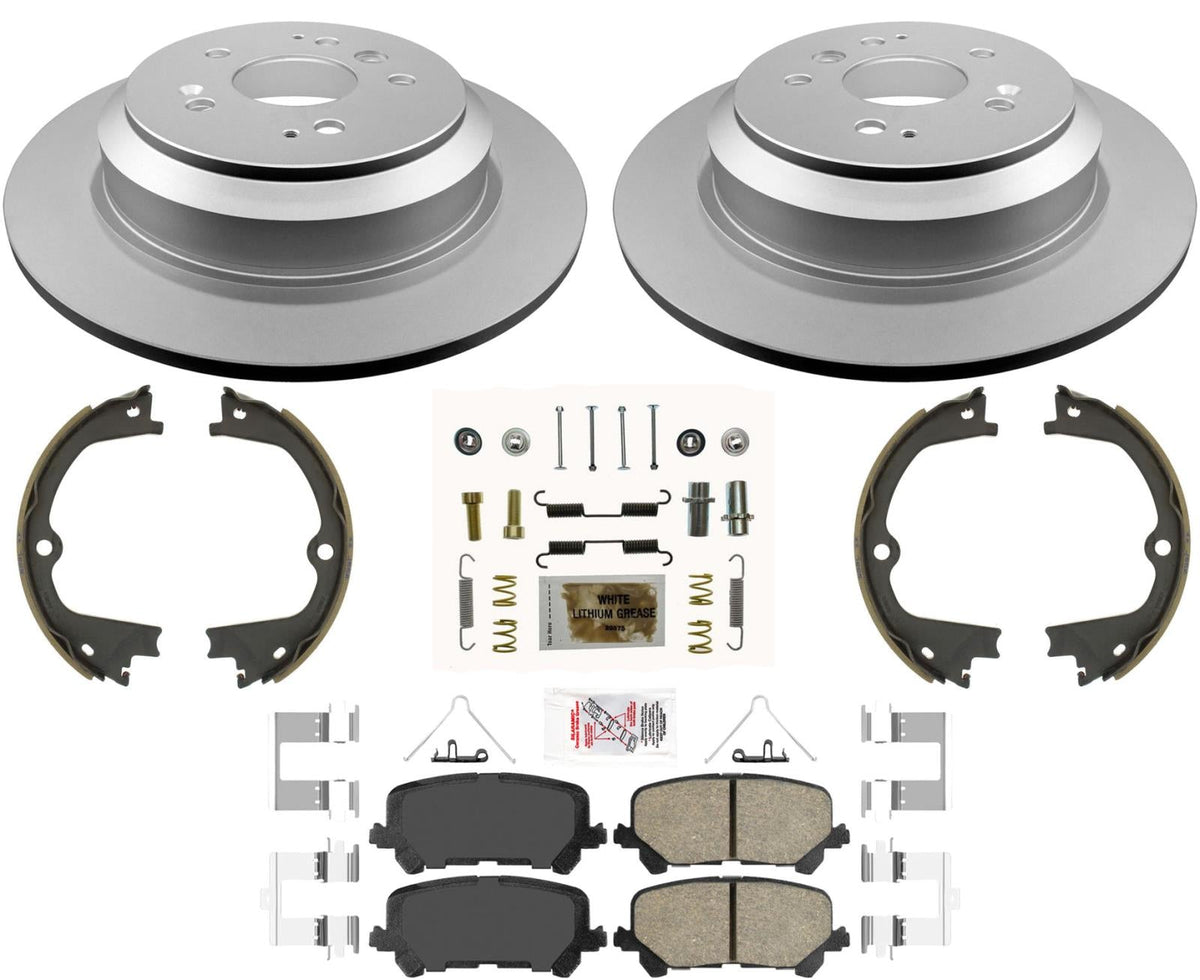Rear Coated Brake Rotors Pads Hardware Parking For Honda Passport 2019-2024