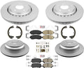 Front & Rear Coated Rotors Pads Hardware Parking For Honda Passport 2019-2024