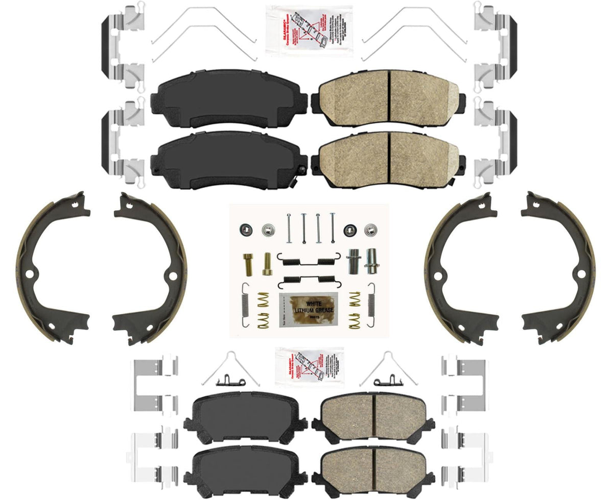 For Honda Passport 2019-2022 AmeriPRO Front & Rear Brake Pads & Parking Shoes