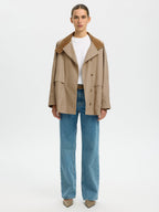 Selected Kylie Oversized Cotton Seasonal Workwear Jacket Weathered Teak - 38