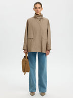 Selected Kylie Oversized Cotton Seasonal Workwear Jacket Weathered Teak - 38