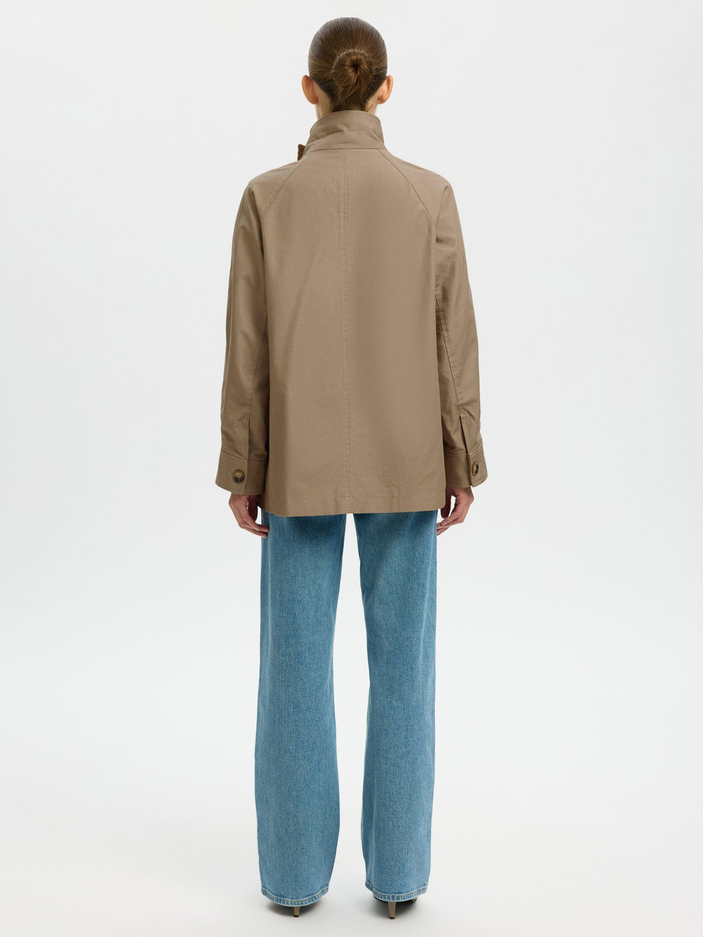 Selected Kylie Oversized Cotton Seasonal Workwear Jacket Weathered Teak - 38
